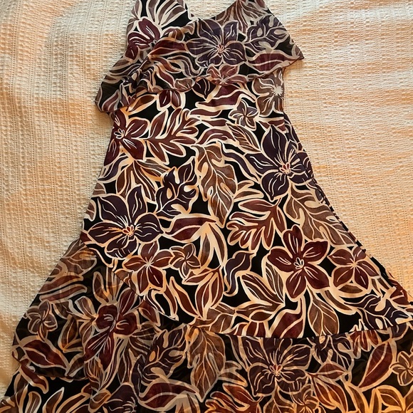 [L] PerSeption Concept Brown Tan Sundress - Picture 1 of 5